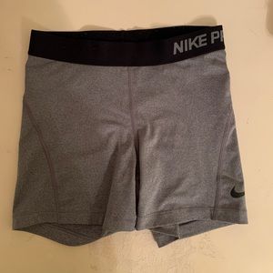 Grey Nike Pro Spandex Shorts